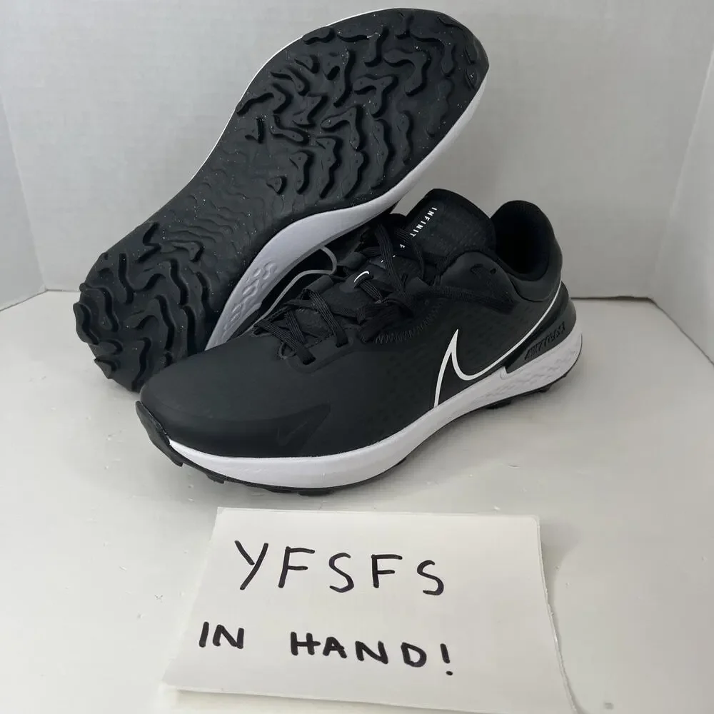 Nike Infinity Pro 2 Men’s Golf Shoes Smoke Grey Black White Size 9.5 Wide NEW